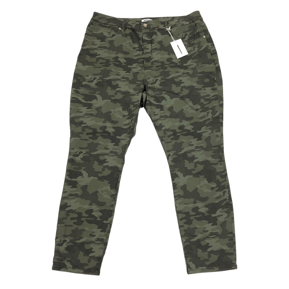 Good American Good Waist Camo Skinny Jeans Women's Plus Size 24 Green 29" Inseam